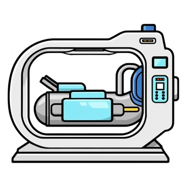 MRI machine that is decorated like a rocketship sticker