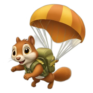 squirrel parachuting from a plane sticker