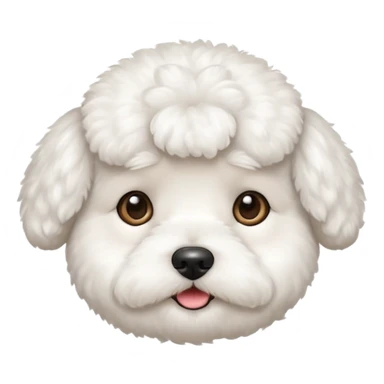 white bichon frise face with round head like popcorn hair sticker
