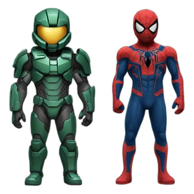 Halo Spartan and Spiderman sticker