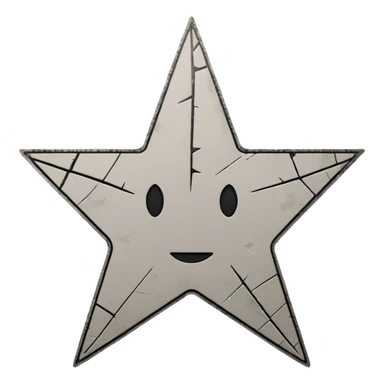 Minimalist emoji-style sticker of a cracked Walk of Fame star with a faint claw mark coming from below, grayscale and ash tones


 sticker