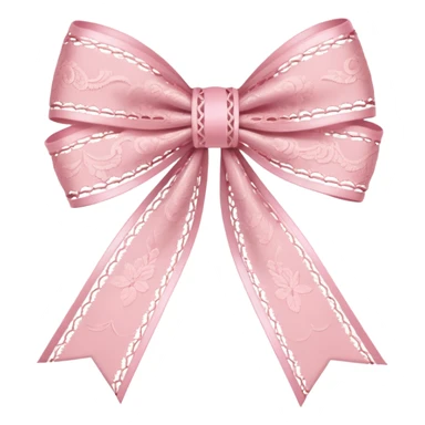 a baby pink lace ribbon bow sticker