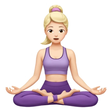 woman burping during yoga practice sticker