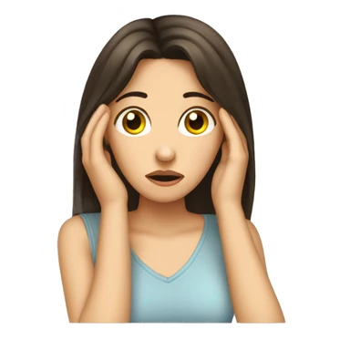 Brunette girl facepalm sticker