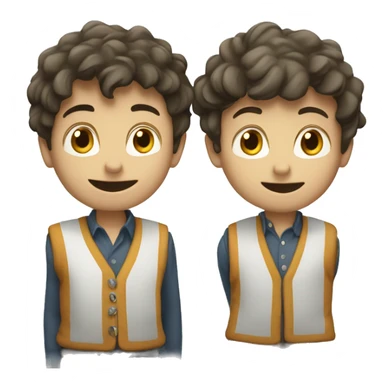 Deux garçons ami blanc sticker