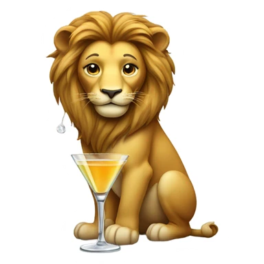 Female lion with a martini  sticker