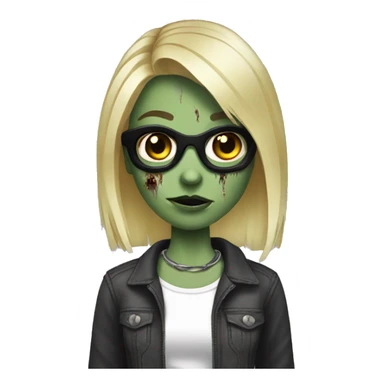 zombie girl with blonde hair as dj sticker