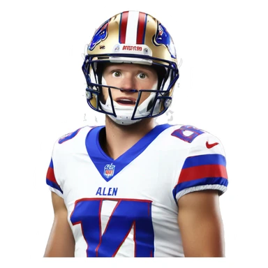 Josh Allen in jersey number 17 sticker