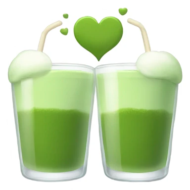 Two glass of matcha kissing each others sticker
