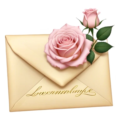 A vintage love letter sealed with golden wax, a single pale pink rose resting on top.
 sticker