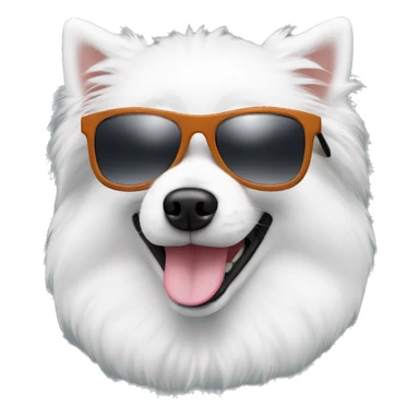 Japanese spitz dog with sunglasses sticker