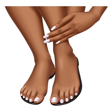 Black women pedicure feet sticker