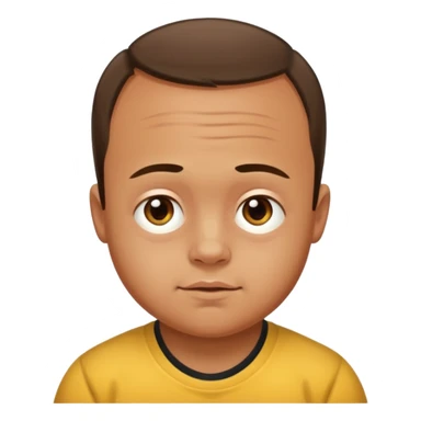 big fat man oiled up with down syndrome and a big forhead sticker