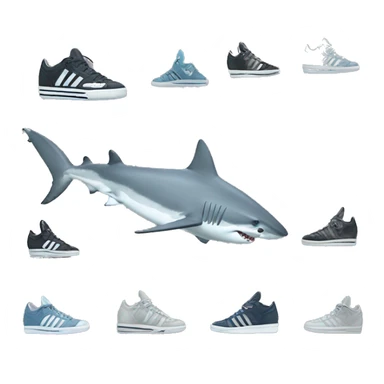 sharks with adidas sneakers sticker