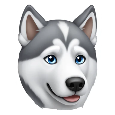 Gray and white husky with one blue eye and one brown eye sticker