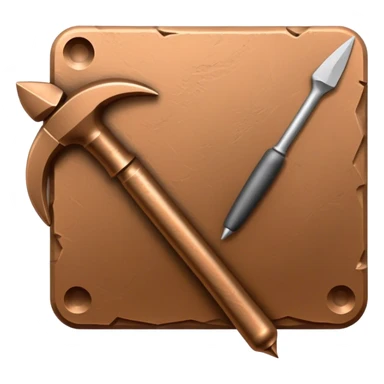 Icon for sculpting, with sculpting tools, sculpture in progress on a textured surface, minimalistic style, clean lines, transparent background. sticker