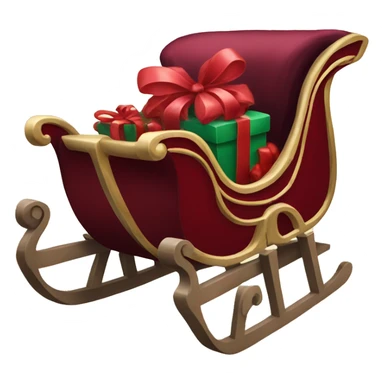 Burgundy Christmas sleigh sticker