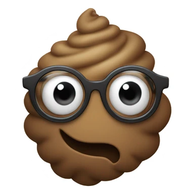 poop wearing glasses sticker