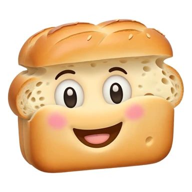 French bread with a happy face sticker