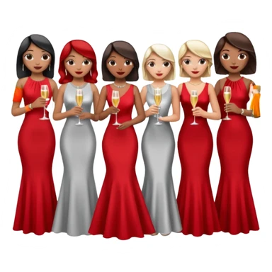 listening party people who only wearing red and silver dress code sticker