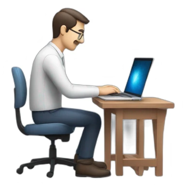 Hombre escribiendo en laptop usando Inteligencia artificial CHATGPT sticker