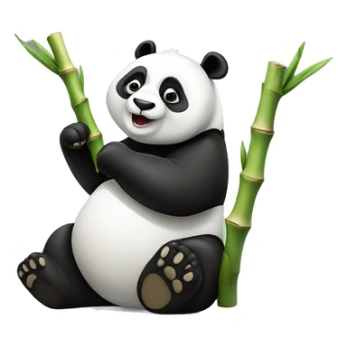 Panda eating a bamboo sticker