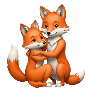 the wolf and the fox embrace sticker