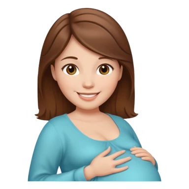 pregnant woman with brown hair sticker