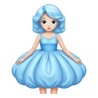 The bubble dress is typically a voluminous ball gown, designed to make Glinda look like she’s literally floating in a bubble. It features:  Pale blue or shimmering white-blue hues (in Ariana Grande’s movie version, it’s a soft, cotton-candy blue). sticker