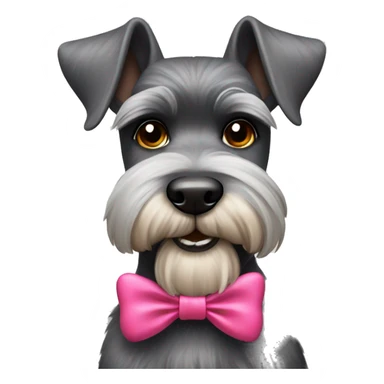 schnauzer with a bow sticker
