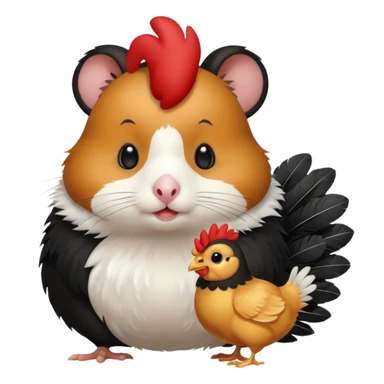 black hamster with chicken sticker