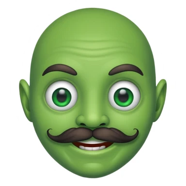 alien with mustache sticker