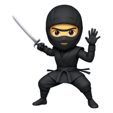 Black Ninja emoji with MB written on it sticker