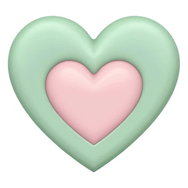 A half pastel green half pastel pink heart sticker