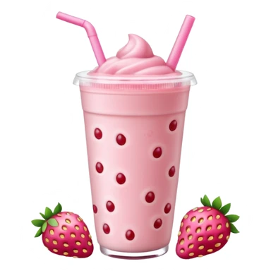 strawberry boba milk tea sticker