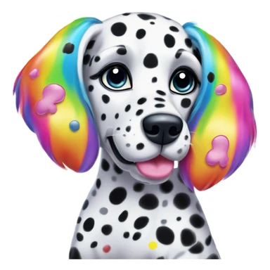 Lisa Frank Dalmatian with rainbow spots ￼ sticker