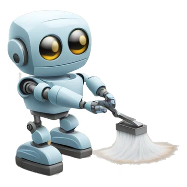 A robot doing household chores sticker