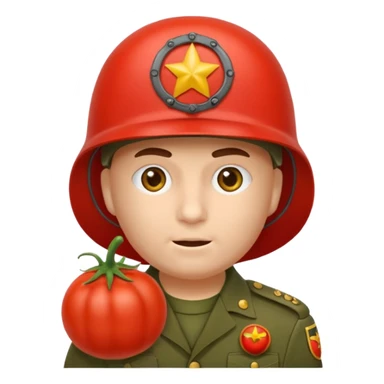 Eine Tomate mit Gesicht als Panzerkommandant sticker