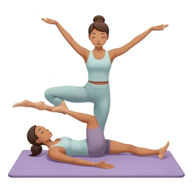 A person performing a Pilates exercise on a mat in a clean, modern studio. The focus is on core strength and flexibility, with a neutral, calming color palette. Simple equipment like a reformer machine and a soft, tranquil background enhance the feeling of controlled movement and focus. sticker