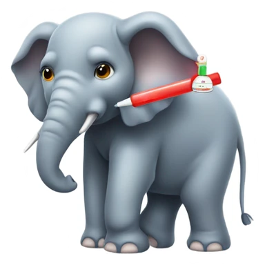 Elephant sick with a thermometer  sticker