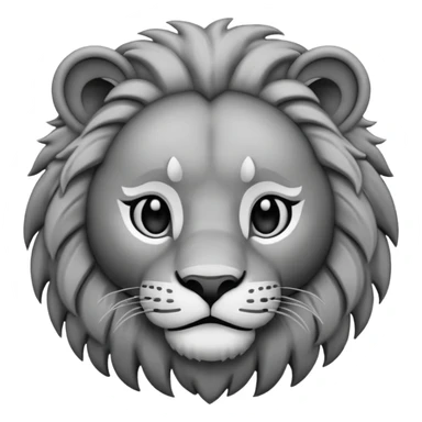 A face of lion roraing in black and white emoji sticker
