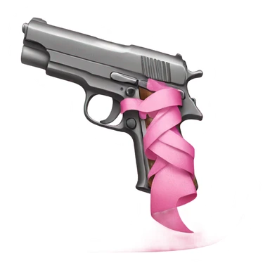 pink pistol with a pink ribbon sticker