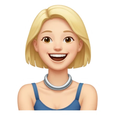 Person with arms around there neck laughing  sticker