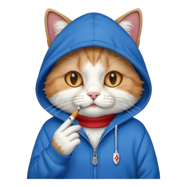 Cat with hoody and smoking  sticker