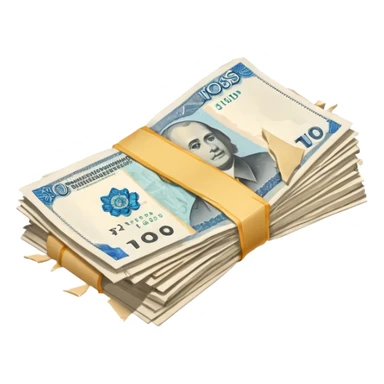 single stack of russian ruble notes blown into pieces because of explosion sticker