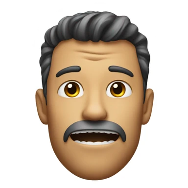 Emoji with incredible sharp jawline and a finger in the shising position sticker