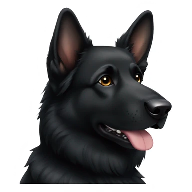 Black German shepherd dog with white paws sticker