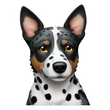 Black and white spotted Australian cattle dog full body blue eyes sticker