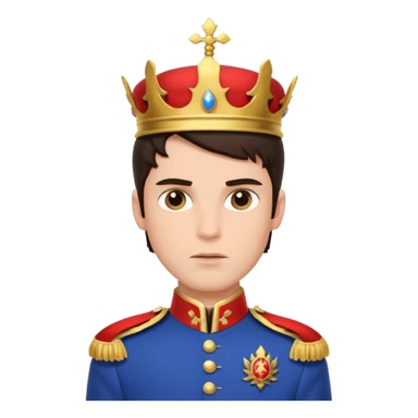 very handsome cool brunette male prince with royal uniform sticker