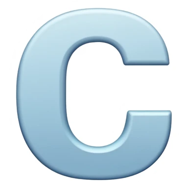A white letter C with black background sticker